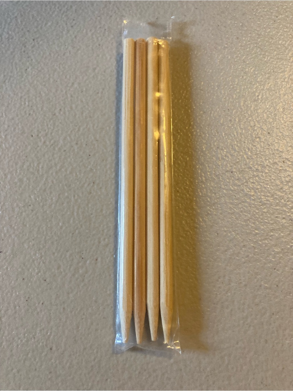 Wood Pointed End Sticks, Beige, Pack of 4, 6” Long, New in Pack
